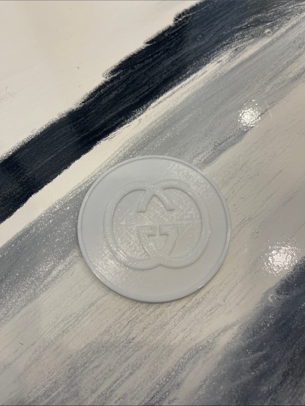 White Embossed Logo Coaster